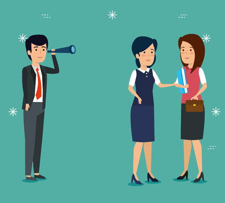 businesspeople teamwork strategy professional plan vector illustrationのイラスト素材