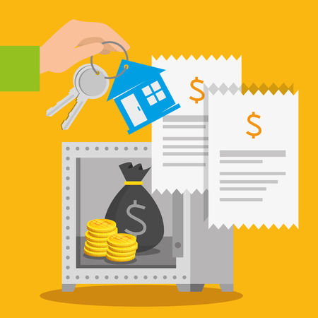 strong box with dollar money and business commerce vector illustrationのイラスト素材