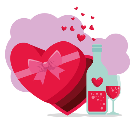 heart chocolate and love potion to valentine day vector illustrationのイラスト素材