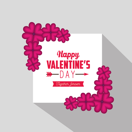 valentine love card with flowers decoration vector illustrationのイラスト素材