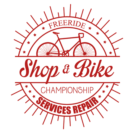 bicycle emblem shop service repair vector illustrationのイラスト素材