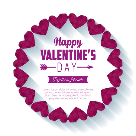 circle hearts frame to valentine day vector illustrationのイラスト素材