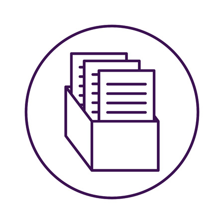 box with documents office icons vector illustration designのイラスト素材