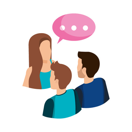 group of people with speech bubble avatars vector illustration designのイラスト素材
