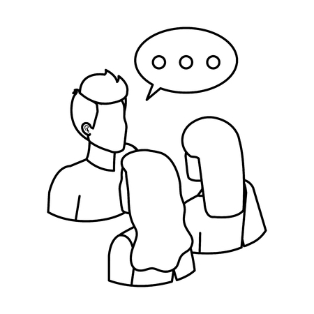 group of people with speech bubble avatars vector illustration designのイラスト素材