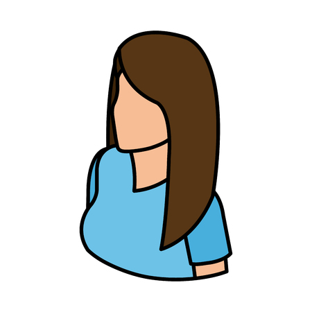 beautiful and young woman character vector illustration designのイラスト素材