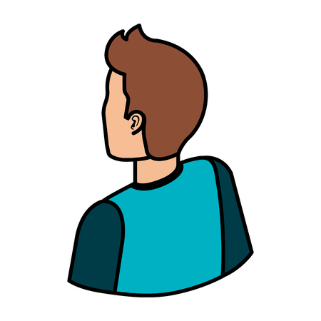 young and casual man back character vector illustration designのイラスト素材