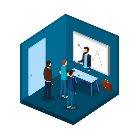 group of men in the office avatars vector illustration designのイラスト素材