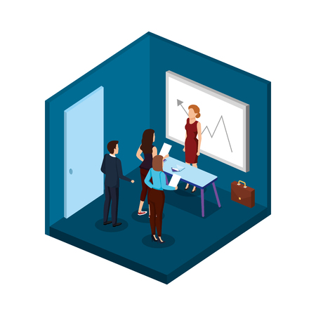 group of business people in the office vector illustration designのイラスト素材