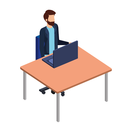 elegant businessman in the workplace vector illustration designのイラスト素材