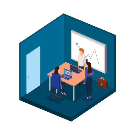 group of business people in the office vector illustration designのイラスト素材