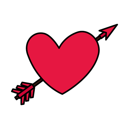 heart love card with arrow vector illustration designのイラスト素材