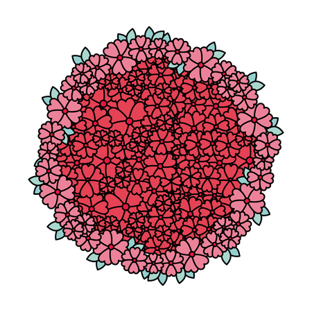 circular floral decoration icon vector illustration designのイラスト素材