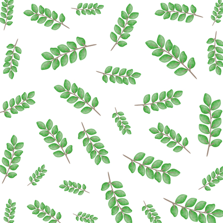 branch with leafs pattern vector illustration designのイラスト素材