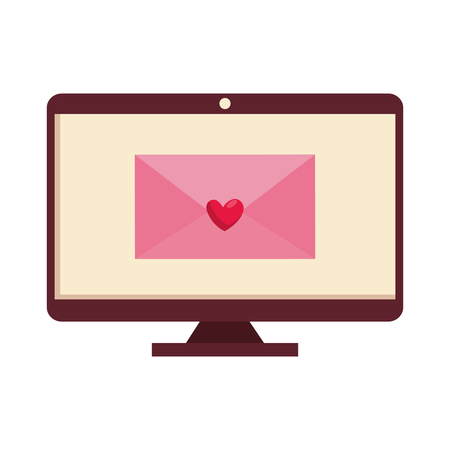 envelope with heart in computer vector illustration designのイラスト素材