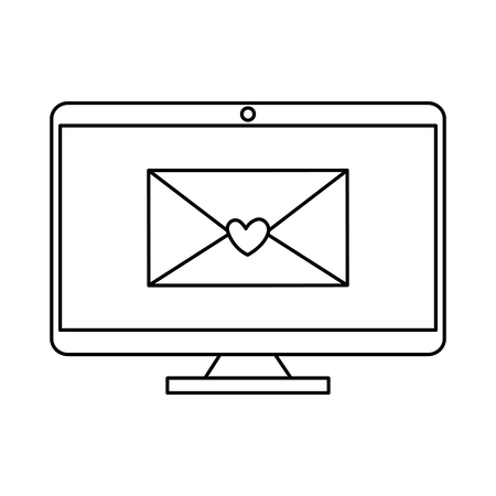 envelope with heart in computer vector illustration designのイラスト素材