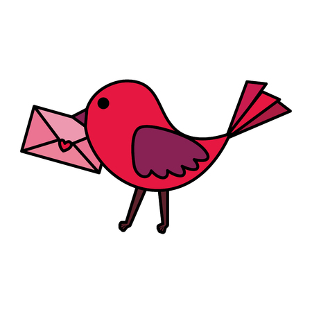 bird with envelope and heart vector illustration designのイラスト素材