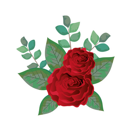 beautiful rosebush decoration icon vector illustration designのイラスト素材