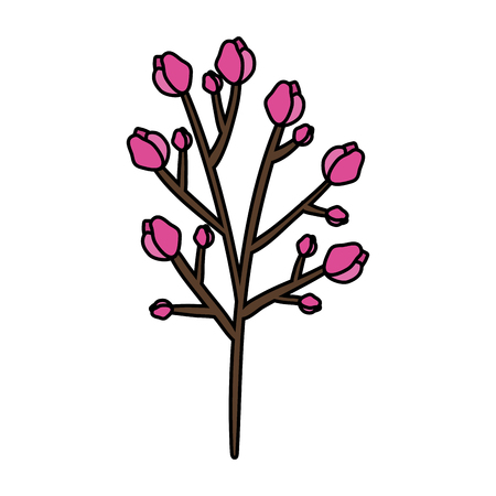 beautiful rosebush decoration icon vector illustration designのイラスト素材