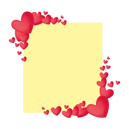 postcard with hearts love frame vector illustration designのイラスト素材