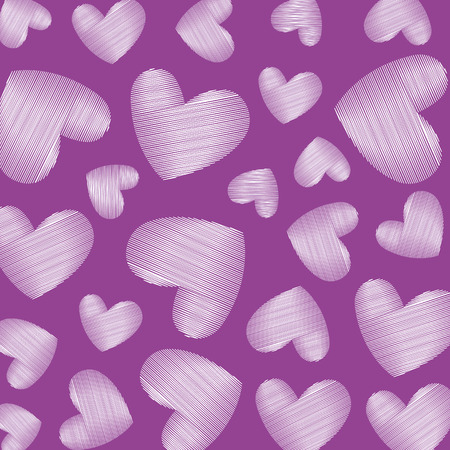 purple hearts love pattern vector illustration designのイラスト素材