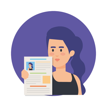 business woman with curriculum vitae vector illustration designのイラスト素材