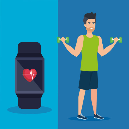 strong man lifting weight vector illustration designのイラスト素材
