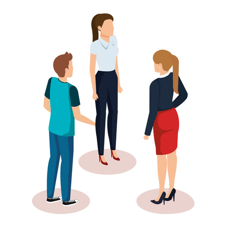 group of people characters vector illustration designのイラスト素材