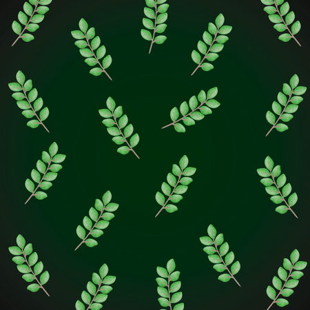 branch with leafs pattern vector illustration designのイラスト素材