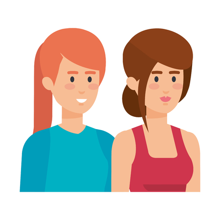 group of businesswomen avatars characters vector illustration designのイラスト素材