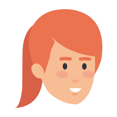 beautiful woman head avatar character vector illustration designのイラスト素材