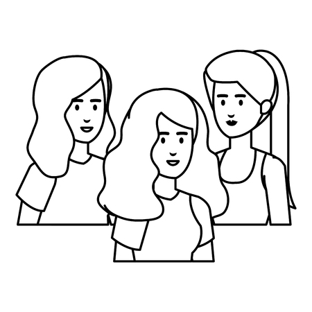 group of businesswomen avatars characters vector illustration designのイラスト素材