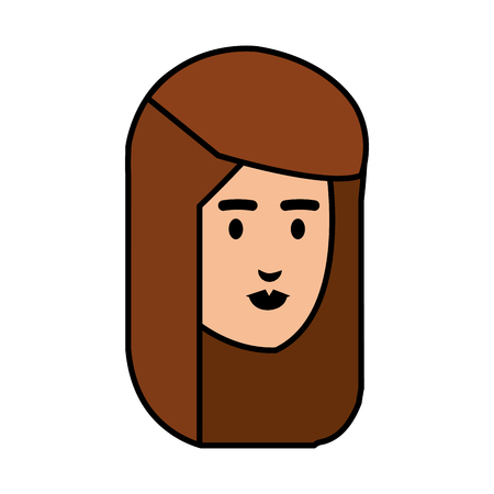 beautiful woman head avatar character vector illustration designのイラスト素材