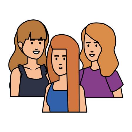 group of businesswomen avatars characters vector illustration designのイラスト素材