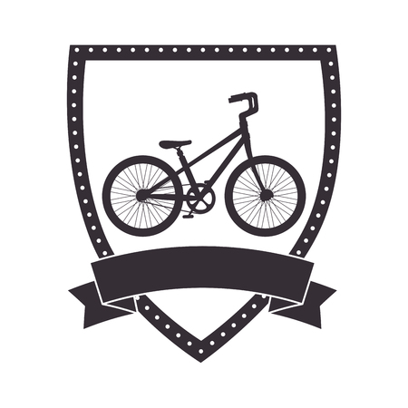 shield with bicycle vehicle vector illustration designのイラスト素材