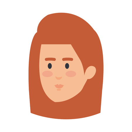 young woman head character vector illustration designのイラスト素材