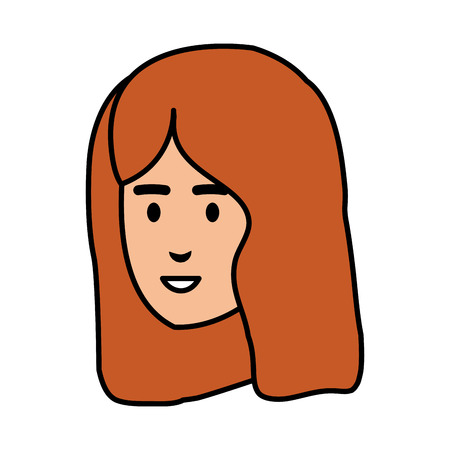 young woman head character vector illustration designのイラスト素材