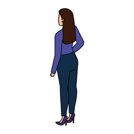 elegant businesswoman back avatar character vector illustration designのイラスト素材