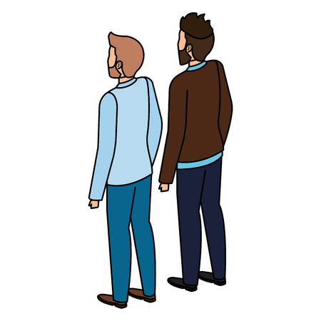 elegant businessman back avatar character vector illustration designのイラスト素材