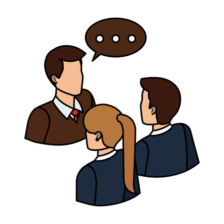 business people talking with speech bubble vector illustration designのイラスト素材
