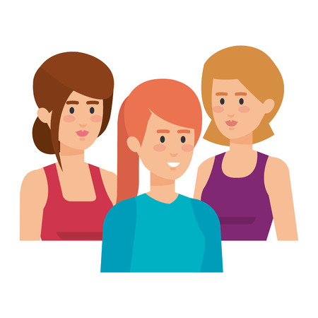 group of women characters vector illustration designのイラスト素材