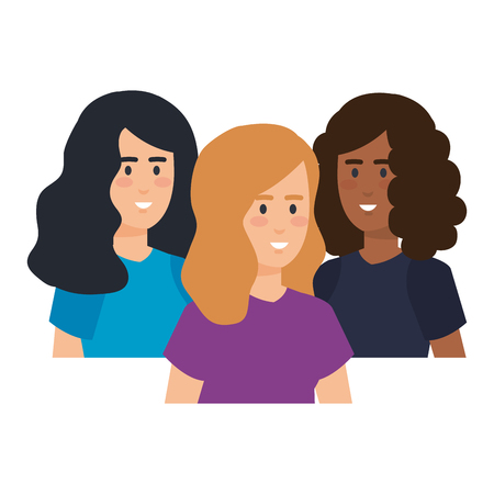 group of women characters vector illustration designのイラスト素材