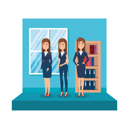 group of businesswomen in the office vector illustration designのイラスト素材