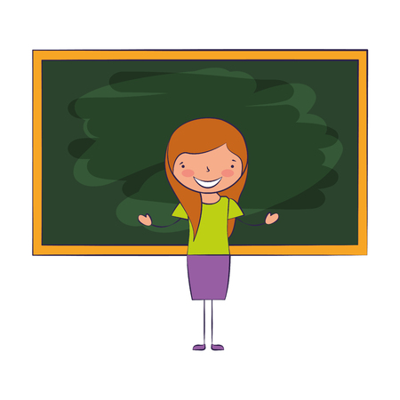teacher classroom blackboard back to school vector illustrationのイラスト素材