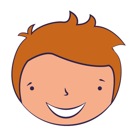 smiling face boy on white background vector illustrationのイラスト素材