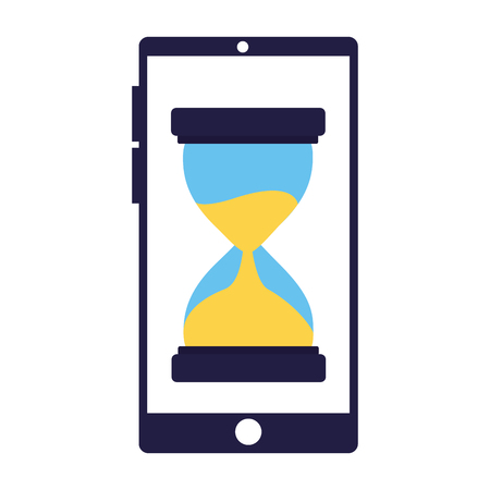 business smartphone clock time white background vector illustrationのイラスト素材