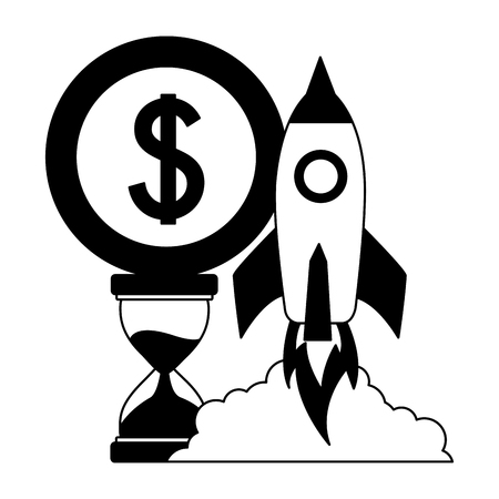 business rocket clock coin money vector illustrationのイラスト素材