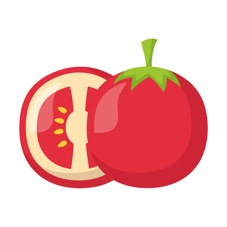 tomato fresh healthy food on white background vector illustrationのイラスト素材