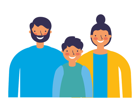 parents and son family portrait vector illustrationのイラスト素材