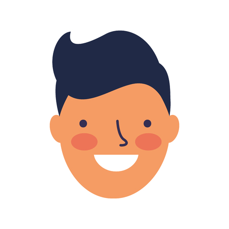 smiling expression boy face happy vector illustrationのイラスト素材